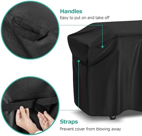 SunPatio Griddle Cover for Blackstone 28" Pro Series Griddle, Outdoor Waterproof Flat Top Gas Grill Cover 60 Inch, All Weather Protection Cooking Station Grill Protector, Black - Image 5