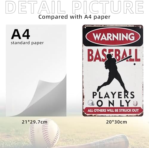 Baseball Wall Decor Chic Metal Sign for Boys Room - Image 3