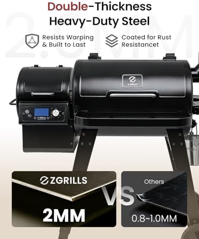 Z GRILLS Wood Pellet Grill & Smoker, PID V3.0 Controller, Meat Probe, Foldable Shelf&Side Shelf, 8 in 1 Outdoor BBQ Grill Auto Temperature Control, 459 Sq in Black, 450A - Image 2
