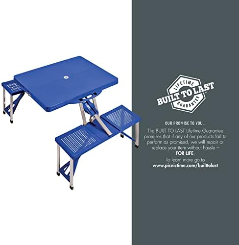 PICNIC TIME NCAA North Carolina Tar Heels Folding Picnic Table - Camping Table - Outdoor Table with Umbrella Hole - Image 4