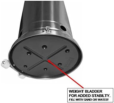 87'' Tall Patio Heater, 49000 BTU, Stainless Steel, Adjustable Table, Weight Bladder, Wheels, Regulator and Hose - Image 4