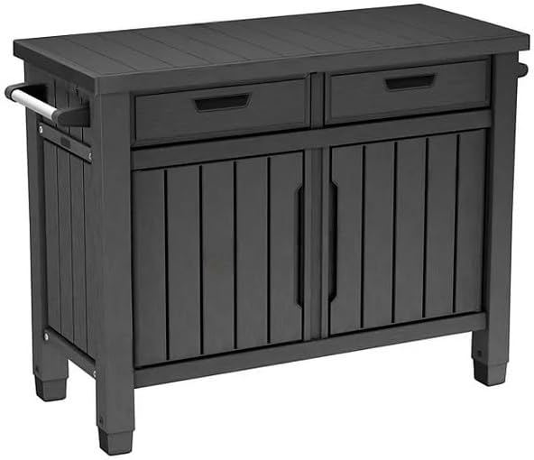Outdoor Grill Table, Entertainment, and Storage Table with Drawers in Graphite Gray is a Versatile and Stylish Addition to Any Outdoor Space. - Image 6