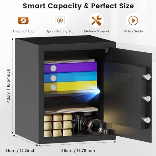 2.5 Cuft Safe Box, Home Safe with Fireproof Waterproof Bag16.54''H - Image 4