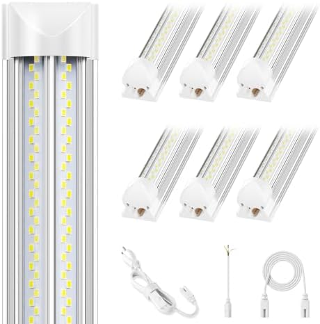 Industrial Grade Ultra-Bright 100W 8FT Led Shop Lights 15000LM 6Pack by ELEKICO