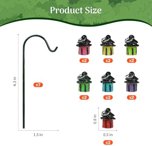 Mini Fairy Garden Light Accessories Outdoor Decor Luminous Lantern Stakes - Image 2