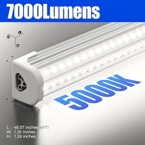 Barrina T8 LED Shop Lights 4FT, 50W 7000LM 5000K, ETL Listed, 2 Packs - Image 2