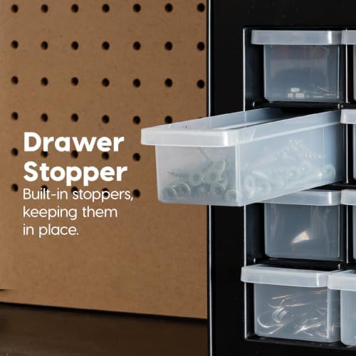 IRIS USA Plastic Storage Drawer Organizer, 10 Drawer Cabinet, 2 Pack, Black - Image 6
