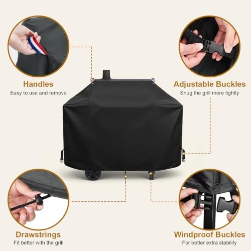 Grill Cover for Char-Griller Traditional Charcoal Grill,BBQ Grill Cover - Image 3