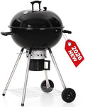 22 inch Kettle Charcoal BBQ Grill with Wheels for Outdoor Cooking by GREENPARTY