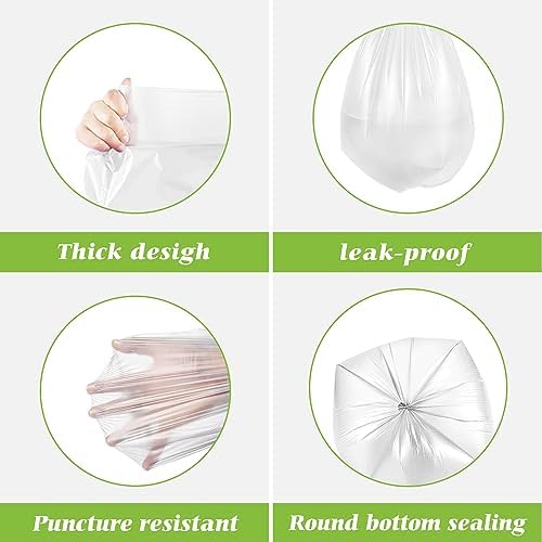 Teivio Small Trash Bags 4 Gallon 120 Counts Garbage Bags, Bathroom Trash Can Bin Liners, Small Plastic Bags for home office kitchen, fit 12-15 Liter, 3,3.5,4.5 Gal, Clear (Pack of 3) - Image 4