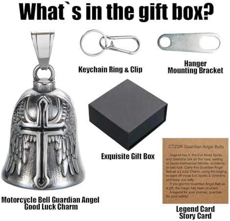 Motorcycle Bell Guardian Angel Gremlin Lucky Charm Gift For Riders - Image 6