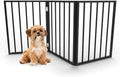 Pet Gate - 3-Panel Indoor Foldable Dog Fence for Stairs, Hallways, or Doorways - 54x24-Inch Wood Freestanding Dog Gates by PETMAKER (Black) by PETMAKER