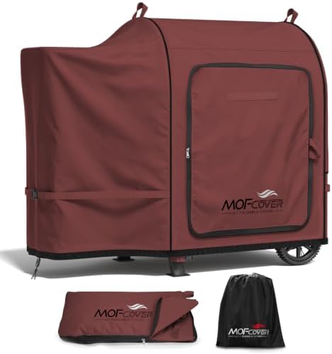 Foldable Grill Cover for Pit Boss 700FB 73700, Waterproof 600D Heavy Duty Wood Pellet Smoker Cover, Fade＆Tear Resistant Pellet Grill Cover for Lexington 500 540,Red by Unknown
