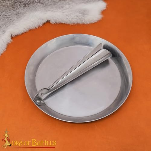 Lord of Battles Medieval Iron Handmade Large Folding Pan Fully Functional Medieval Camping Accessory Polished Finish Historical Re-enactments - Image 5