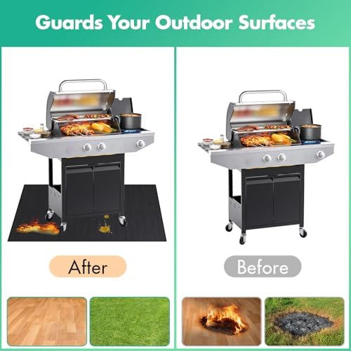 Under Grill Mat 80 x 48 Inch, Fireproof Grill Pad, Heat Resistant Waterproof Deck Protector for Patio, Fire Pit & Outdoor Cooking, BBQ Floor Mat - Image 7