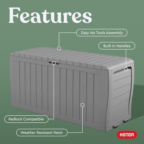 Keter Marvel 71 Gal Outdoor Storage Box for Patio and Pool Accessories - Image 4
