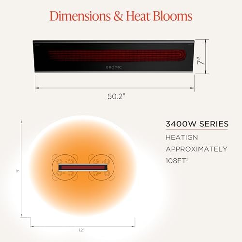 Bromic Platinum Smart Heat 3400W Electric Patio Heater - Radiant Infrared, 208V, Black Finish - BH0320021 - Image 5