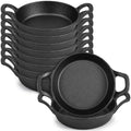 Ziliny 10 Pack Mini Cast Iron Skillets 6.3 x 6.3 x 1.5 Inch Pan Ramekin Set by Ziliny