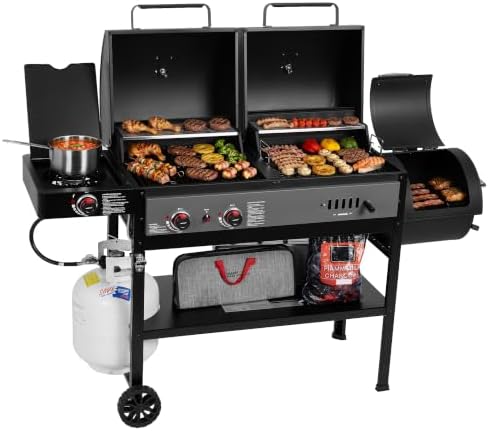 Royal Gourmet ZH3006Y 2-Burner Gas and Charcoal Grill Combo, Offset Smoker by RoyalGourmetCorp