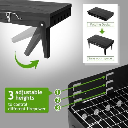 Outvita Portable Charcoal Grill, Foldable BBQ, Outdoor Smokers - Image 2