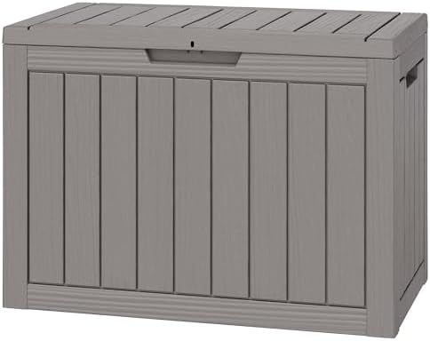 Outdoor Storage Waterproof Deck Box for Patio (50 Gallon, Grey) by Unknown