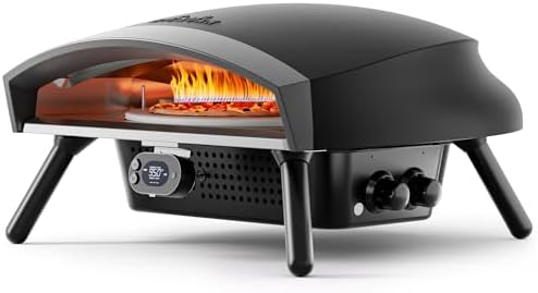 16 Inch Propane Pizza Oven,Outdoor Gas Pizza Oven with Rotating System and Integrated Thermometer,Propane Pizza Maker with Hose & Regulator,Include Pizza Shovel for Camping or Gathering by BigHornOutdoors