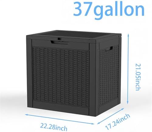 PatioZen 37 Gallon Deck Box,Waterproof Resin Outdoor Storage Boxes, Outside Storage Lockable Container for Garden Tools,Indooor Cushions,Accessories (Black) - Image 4