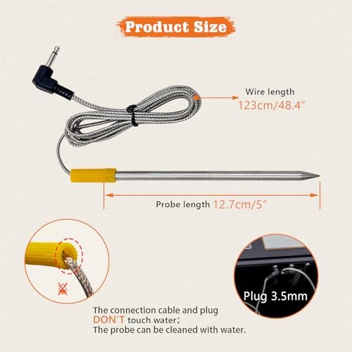 2-Pack Meat Probes Replacement for Oklahoma Joe's, Z Grills, Cuisinart - Image 2