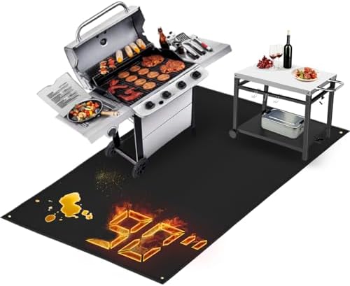 TOHONFOO Large Grill Mats for Outdoor Grill Deck Protector 90 x 48 x 0.04in by TOHONFOO