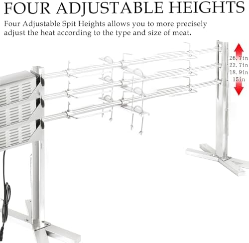 Rotisserie Grill Kit, 52" Outdoor Electric Tripod Rotisserie Stand - Image 2