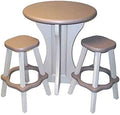 Pub Set, 30-Inch Round with 2 Stools, Taupe/Beige by LeisureAccents