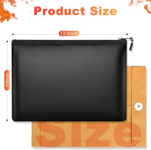 Fireproof Money Document Bag with Waterproof Zipper, 13.5" x 10" - Image 3