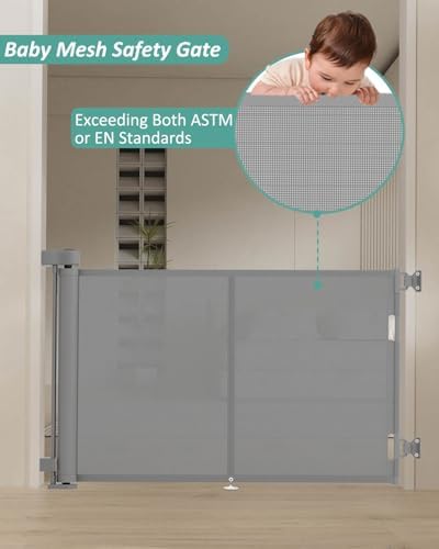 Miumoon 59 inch Reinforced Retractable Baby Gates 34 inch Tall - Image 5