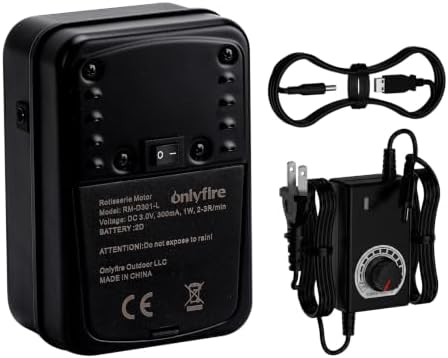 Universal Adjustable Speed Rotisserie Motor, with USB Plug & Power Adapter by onlyfire