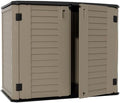ZZM 4x2.5 FT Outdoor Storage Shed, Resin Waterproof Storage Cabinet for Garden Tools with Lockable Lid,Latch (Coffee) by ZZM