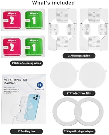 KALAPOP for Magsafe Magnet Sticker 2 Pack-Compatibile with MagSafe Accessories/Charger/Mount/Wallet/Case/Kindle for New iPhone 17/Air/16/15/14/13/12,Pixel 9,Samsung Galaxy Z Fold/Z Flip/S - Image 7