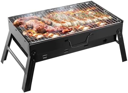 KOCASO Portable Charcoal Grill Foldable - Lightweight BBQ Smoker Grill for Camping, Tailgating, Picnics & Outdoor Grilling, Compact Design with Removable Ash Catcher by KOCASO