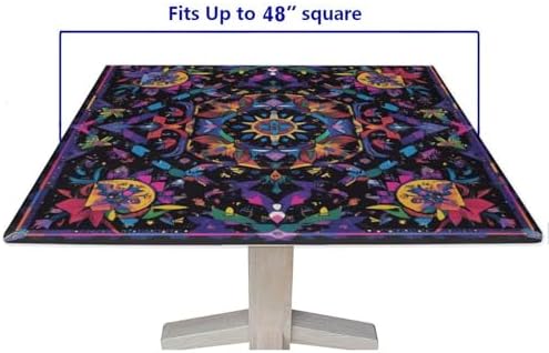 Tablecloth for Card Table Size, Mandala Madness Pattern Printed on Polyester Square Cover, Ideal for Buffet Catering Community, Fit for 48" x 48" Square Tables - Image 5