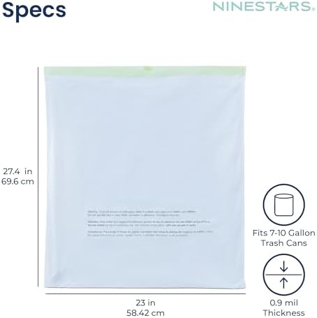 Ninestars Extra Strong Trash Bags with Drawstring, Multiple Sizes 90 Count, Kitchen Drawstring trash bags 90 Trash Bags (10 Gallon 90 ct White) - Image 4