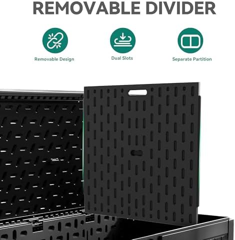 YITAHOME 260 Gallon Large Deck Box with Divider & Side Handles - Image 3