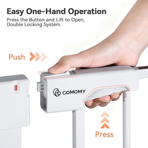 COMOMY 29.5-40.5" Extra Wide Baby Gate, Auto Close Dog Gate for House - Image 3