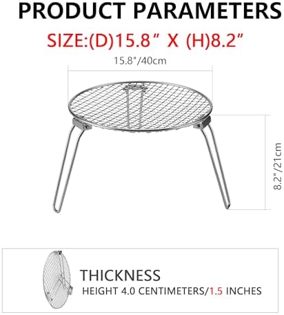 RROMATELX Round Folding Camping Grill, Portable Stove with Bag (Large) - Image 2