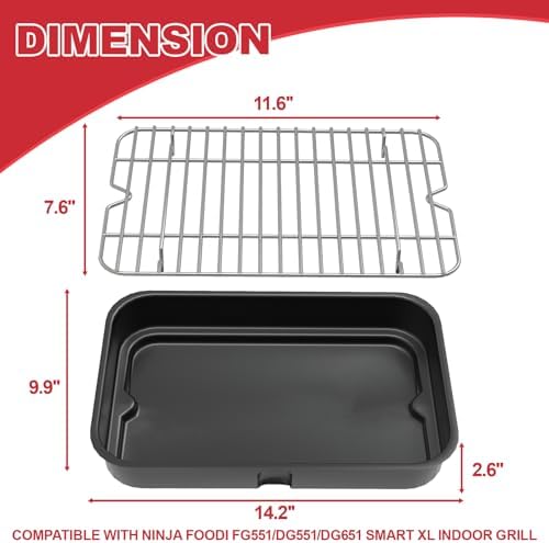 Grill Cooking Pot and Rack for Ninja Foodi FG551 DG551 DG651 Indoor, Air Frying Griddle Plate & Rack for Ninja Foodi Smart XL Indoor Accessories - Image 2