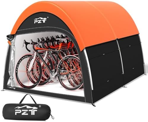 Upgraded Bike Tent with Rain Cover, Outdoor Storage Shed for 6-10 Bikes by Unknown