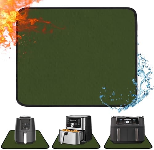 Heat Resistant Mats for Air Fryer on Countertop, 18 x 15in, Green by Amerbro