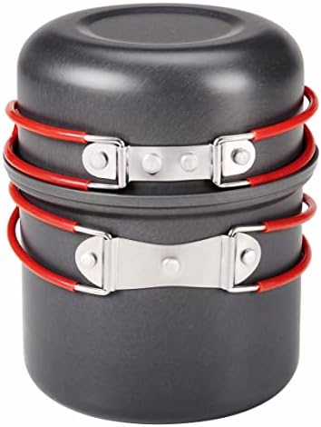 Bulin Camping Cookware, Portable Pots Kettle and Pans Set, 13 PCS for 3-4 by BULIN