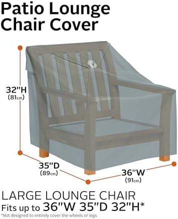 Classic Accessories Storigami Water-Resistant 36 Inch Easy Fold Lounge Chair Cover, Monument Grey, Patio Furniture Covers - Image 3