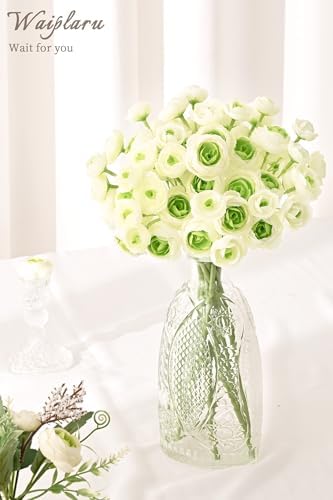 Waipfaru Ranunculus Artificial Flowers, 18Pcs 14In Fake Peonies Artificial Flowers, Faux Flower for Vase Silk Flower Real Touch Faux Peony Bulk for DIY Wedding Bouquet Home Bridal Shower Decor - Image 6