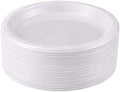 Plastic Plates 9 Inch Plastic Solid Round Party Dessert Dinner Plates for Weddings Party BBQs Birthday Camping and Anniversary (50, White) by Unknown