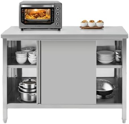 Hally Stainless Steel Cabinet 24"x60" Commercial Heavy Duty Prep Workbench by HallySinksTablesH